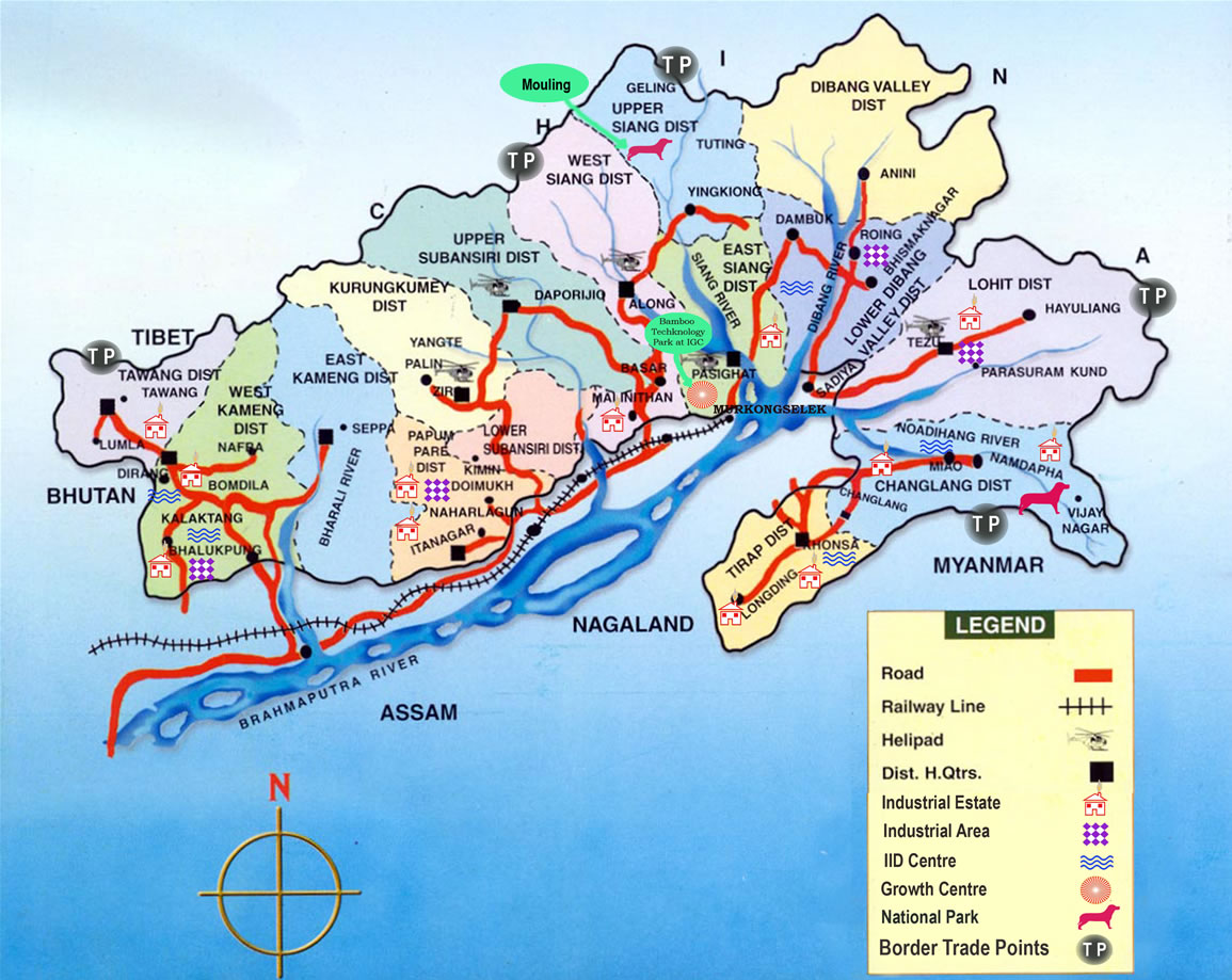 State Map of Arunachal Pradesh
